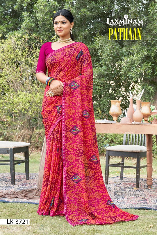 Laxinam Pathaan Printed Daily Wear Sarees Catalog
